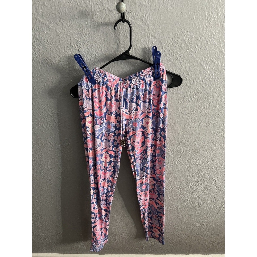 Womens Size XS Lilly Pulitzer pants pink purple blue‎ elastic waist